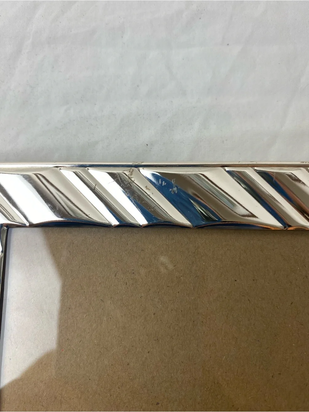 Sheffield Home Silver Diagonal Stripe Picture Frame 5x7”